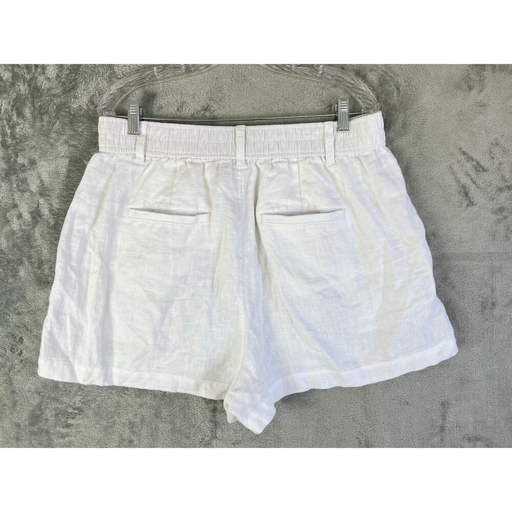 Madewell 100% Linen White Neale Shorts 12 Preppy Lagenlook Coastal Grandmother - Picture 3 of 16